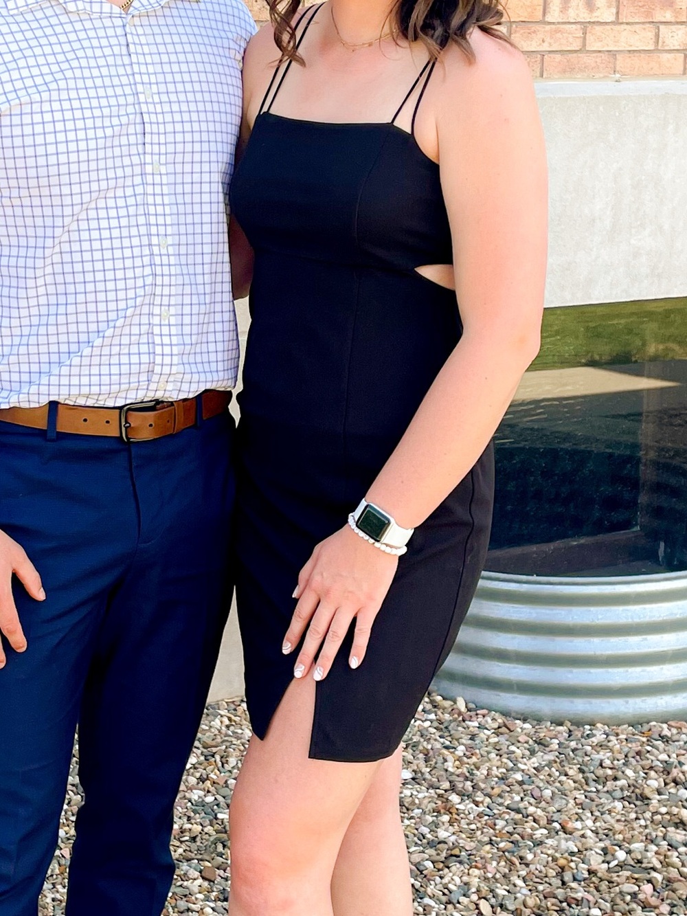 Versona Black Mini Dress with Spaghetti Straps